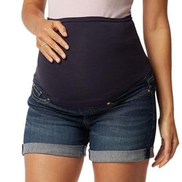 Levi Strauss Signature Gold Women's Maternity Mid-Rise Shortie Shorts Sm - Picture 1 of 11